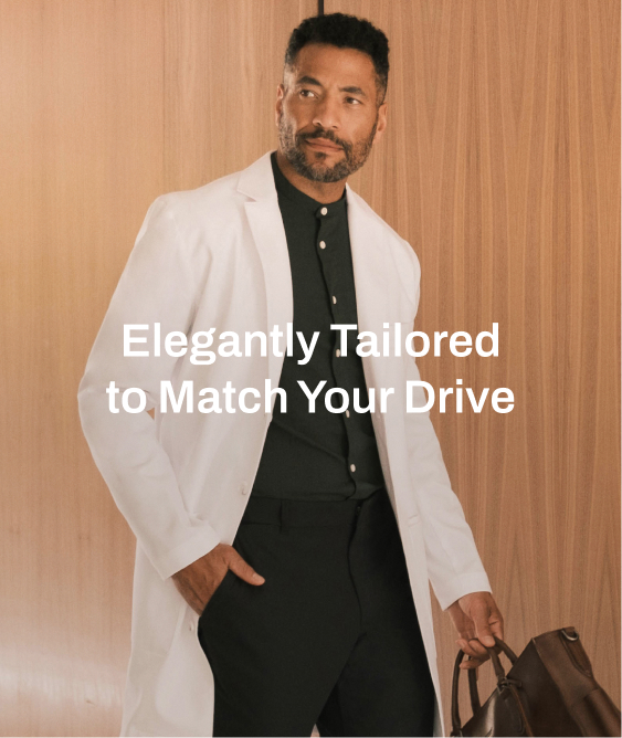 medelita lab coats, elegantly tailored to match your drive.