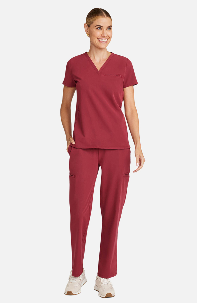 Women's Scrub Set: Flora 3-Pocket Top & Straight Leg Ankle Pant, , large