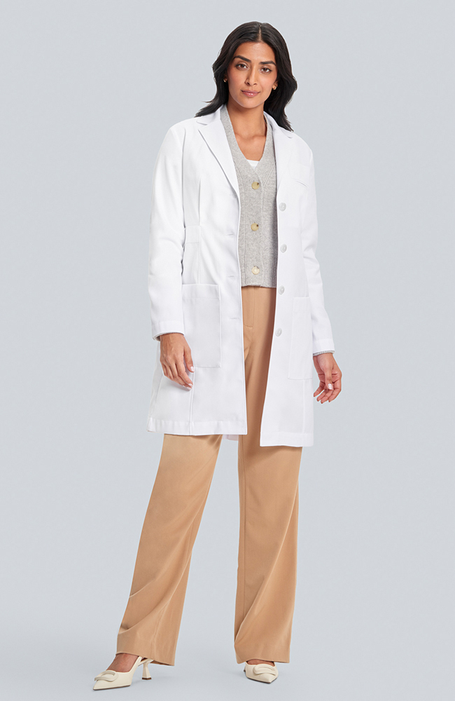 Women's M3 Estie Classic Fit 5-Pocket 36 1/2" Lab Coat, WHT White, large