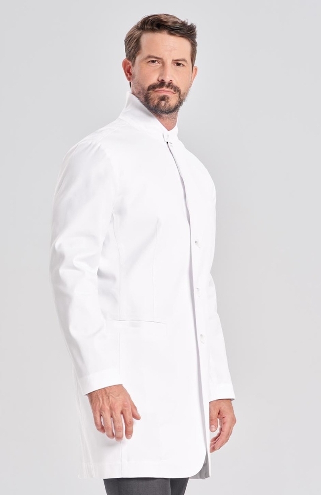 Men's Boyd Slim Fit 6-Pocket 35" Lab Coat, WHT White, large