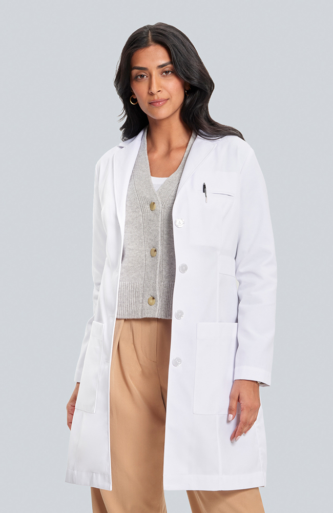 Women's M3 Estie Classic Fit 5-Pocket 36 1/2" Lab Coat, WHT White, large