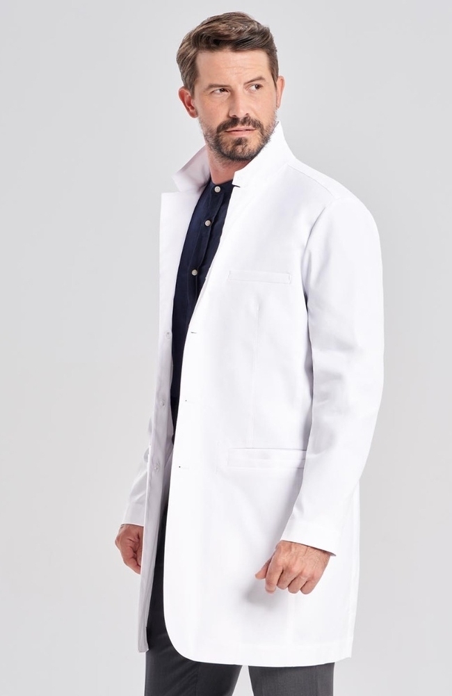 Men's Boyd Slim Fit 6-Pocket 35" Lab Coat, WHT White, large