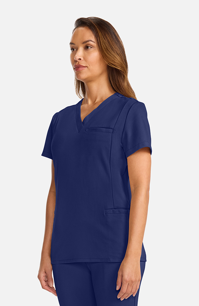 Women's Ponte V-Neck Scrub Top, , large