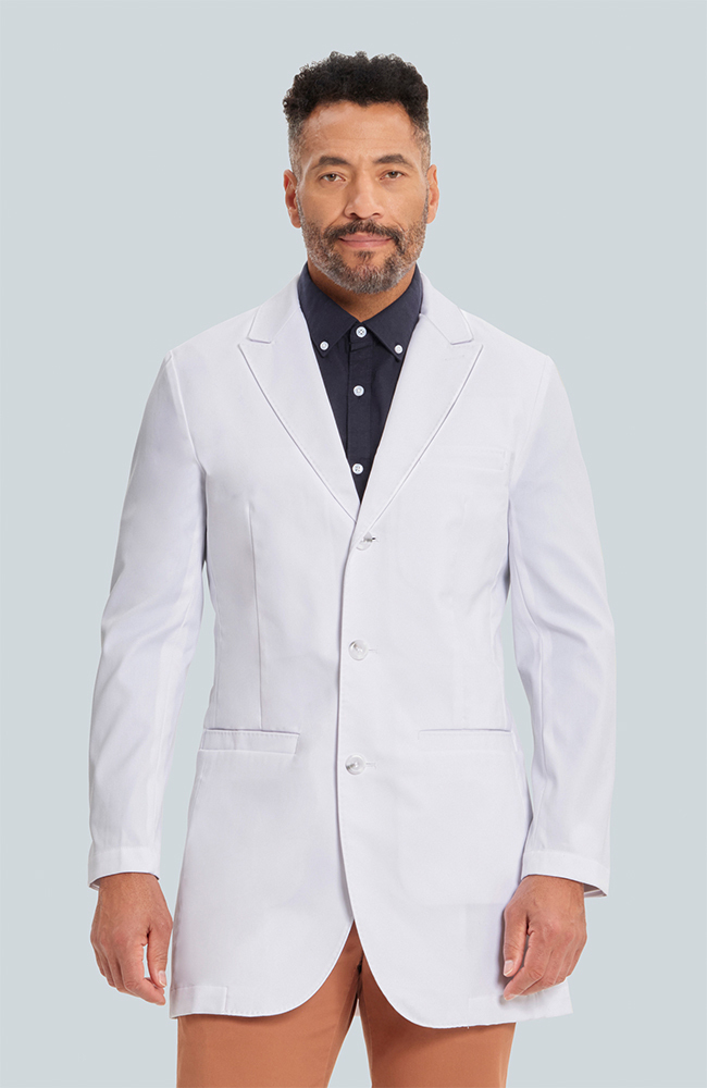 Men's Bernard Slim Fit 34¾" Lab Coat, WHT White, large