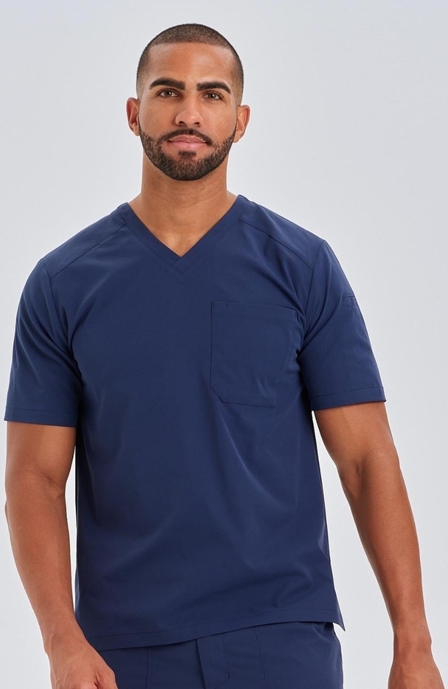 Men's Apex V-Neck Solid Scrub Top, , large