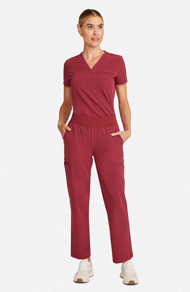 Women's Scrub Set: Flora 3-Pocket Top & Straight Leg Ankle Pant, , large