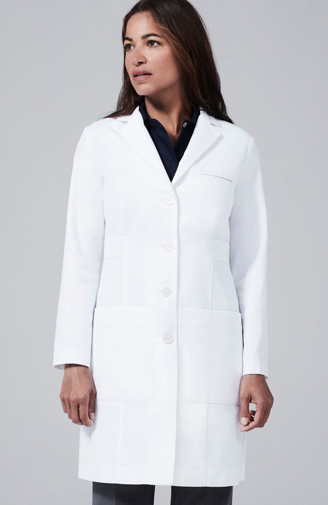 Women's M3 Estie Classic Fit 5-Pocket 36 1/2" Lab Coat, WHT White, large