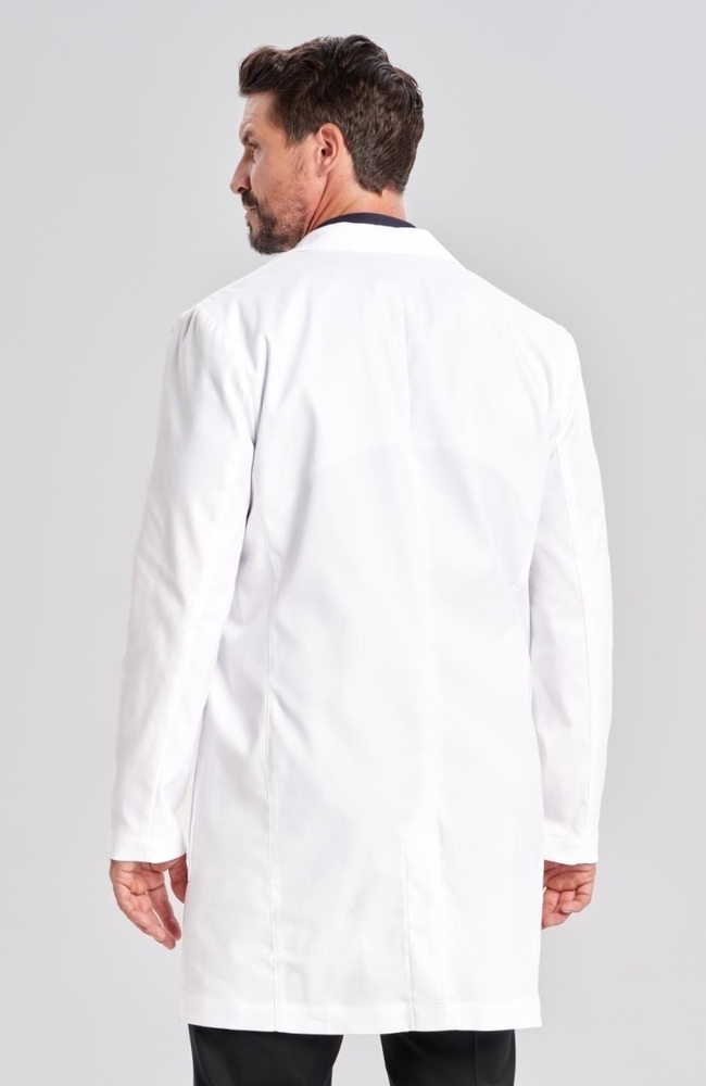 Men's Osler Slim Fit 8-Pocket 36 1/2" Lab Coat, WHT White, large