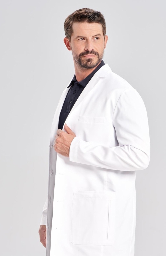 Men's Osler Slim Fit 36½" Lab Coat, WHT White, large