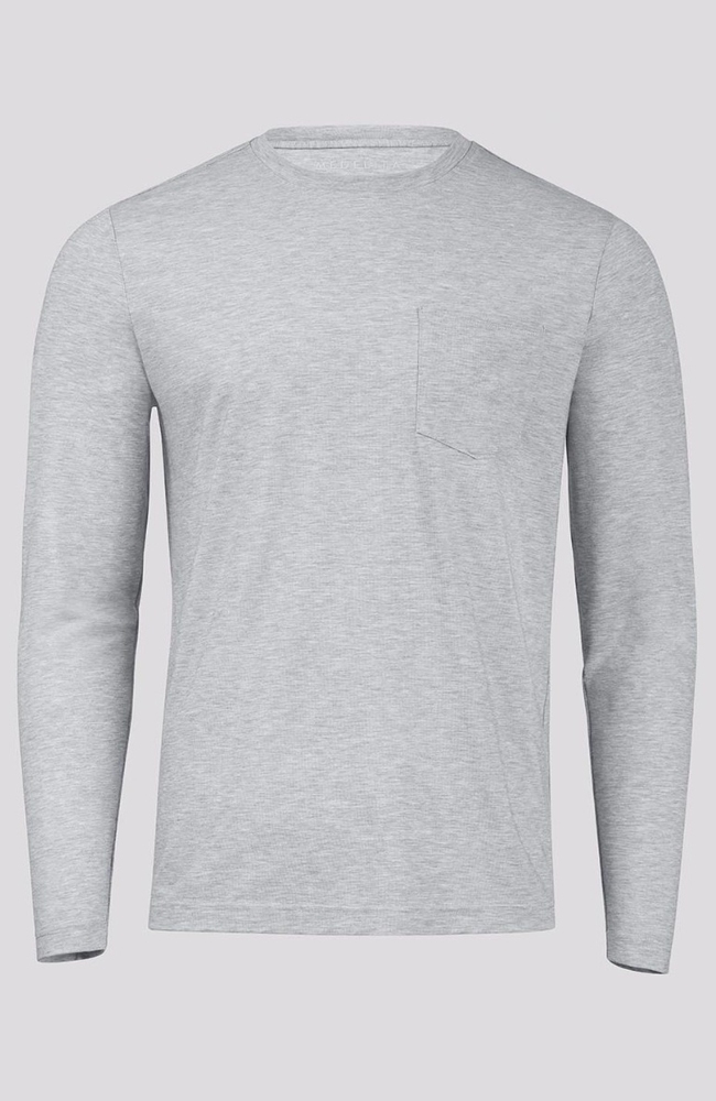 Men's Long Sleeve Eco T-Shirt, LGH Light Heather Grey, large