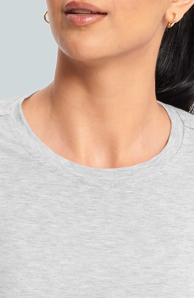 Women's Long Sleeve Eco T-Shirt, LGH Light Heather Grey, large