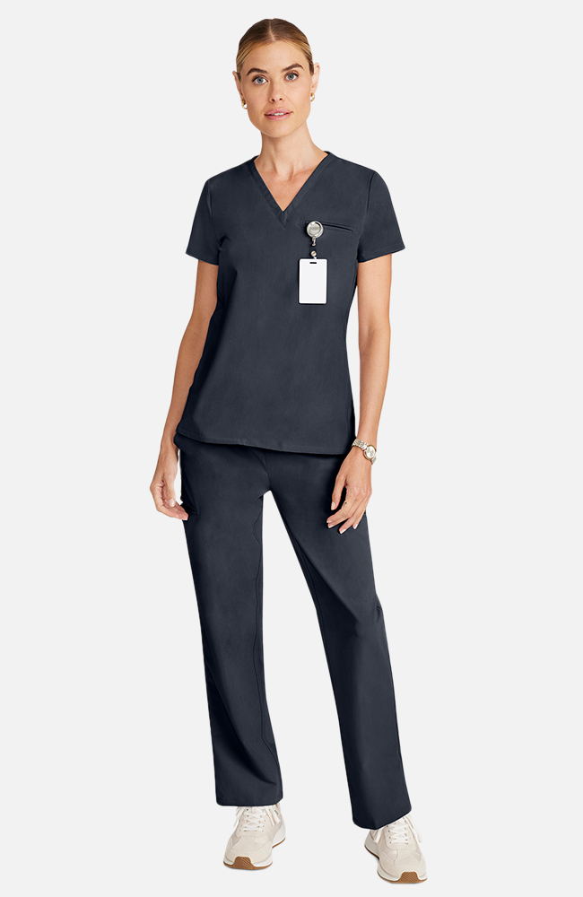 Women's Scrub Set: Flora 3-Pocket Top & Straight Leg Ankle Pant, , large