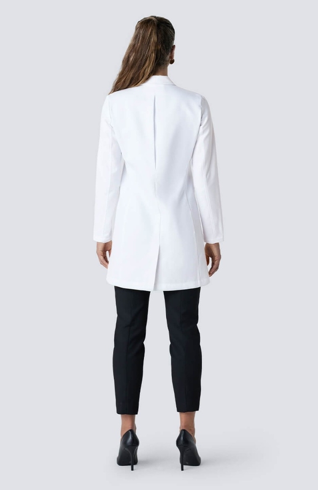 Women's J. Wright Slim Fit 6-Pocket 33" Lab Coat, WHT White, large