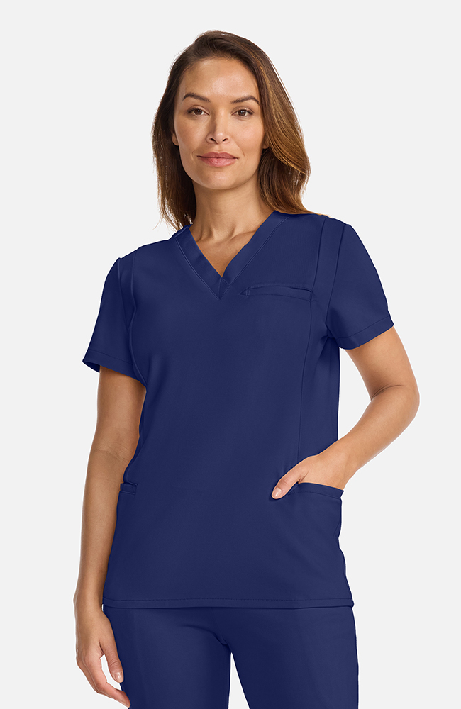 Women's Ponte V-Neck Scrub Top, , large