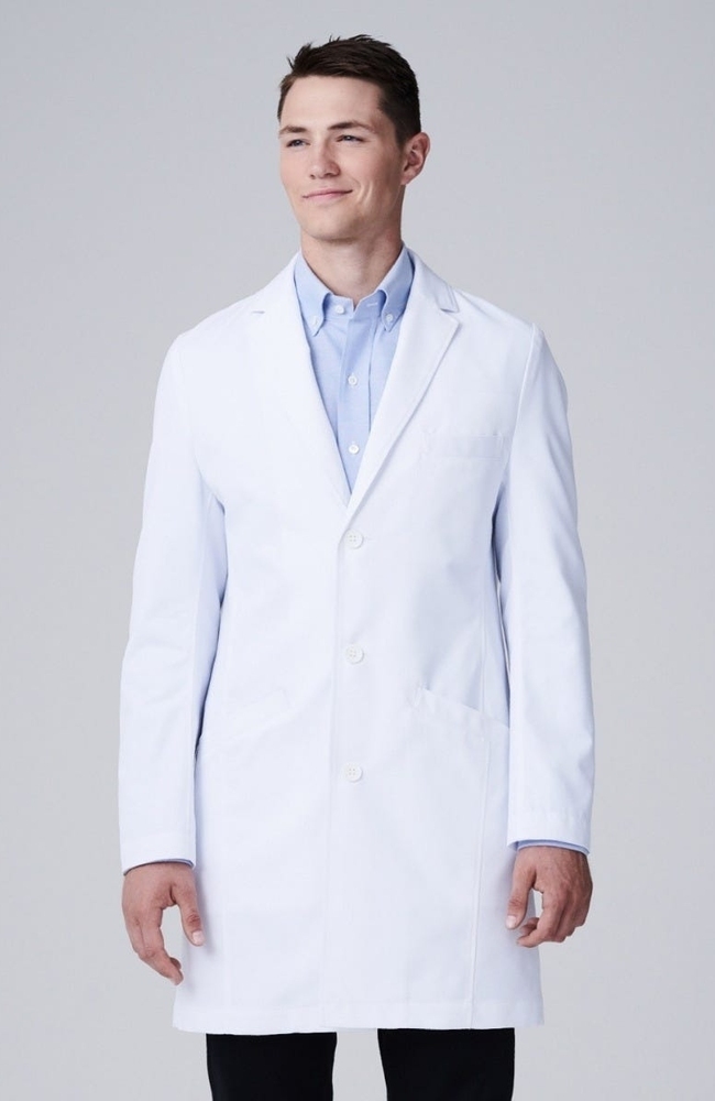 Men's Vert 6-Pocket 36" Lab Coat, WHT White, large