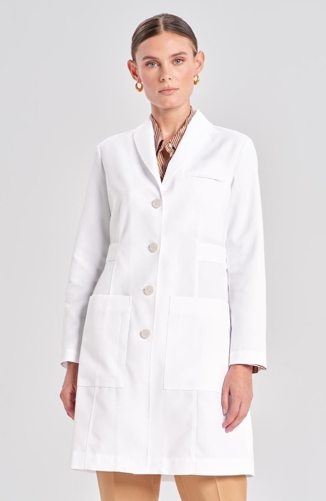 Women's M3 Emma W. Classic Fit 5-Pocket 36" Lab Coat, WHT White, large