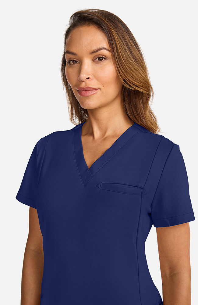 Women's Ponte V-Neck Scrub Top, , large