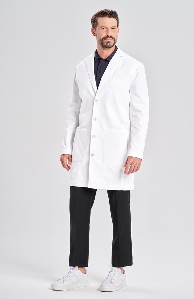 Men's Osler Slim Fit 8-Pocket 36 1/2" Lab Coat, WHT White, large