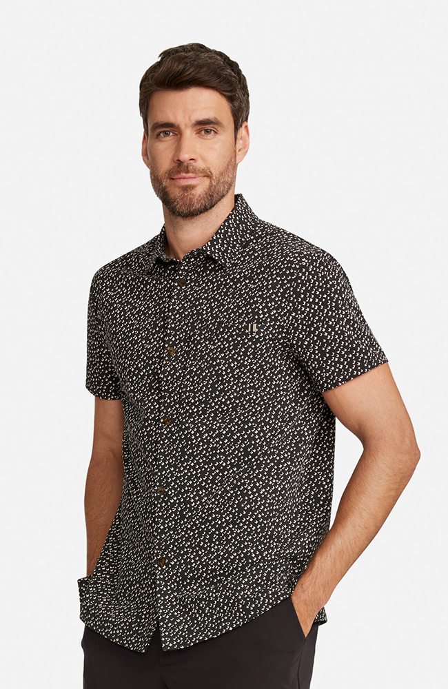 Reverie by Medelita Men's Short Sleeve Button Up Print Top, , large