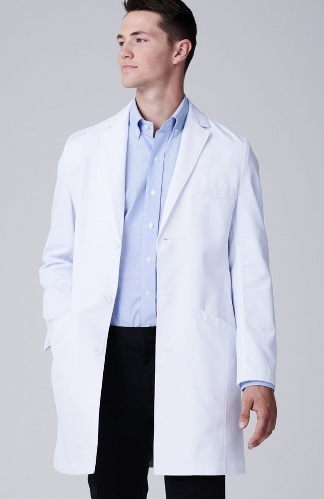 Men's Vert 6-Pocket 36" Lab Coat, WHT White, large
