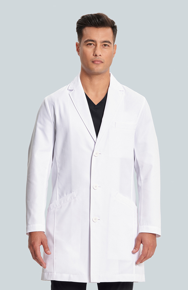 Men's Vert 36" Lab Coat, WHT White, large