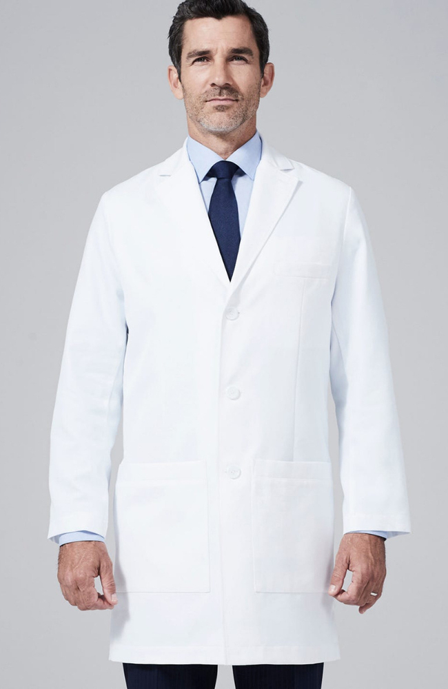 Men's M3 Laennec Classic Fit 5-Pocket 40" Lab Coat, WHT White, large